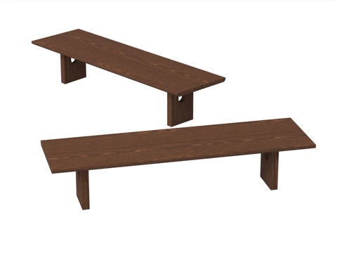 中式凳子木凳 餐边凳 条凳 长凳su模型