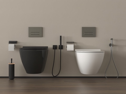 现代马桶 壁挂式马桶 智能马桶 卫浴小件su模型