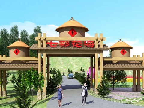  粮仓景观雕塑3d模型 