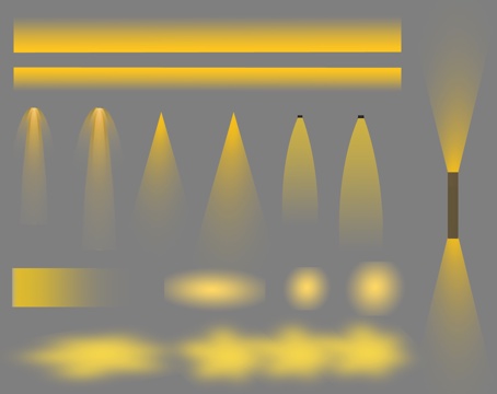 现代灯光源 面片光源 灯带 射灯 筒灯 点光源 层板灯su模型