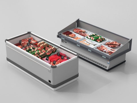 现代冰箱冰柜 超市冰柜 肉类冰柜su模型