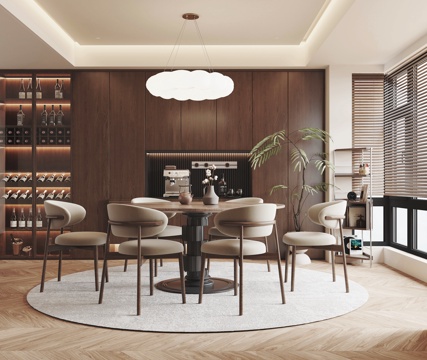  中古风餐厅3d模型 