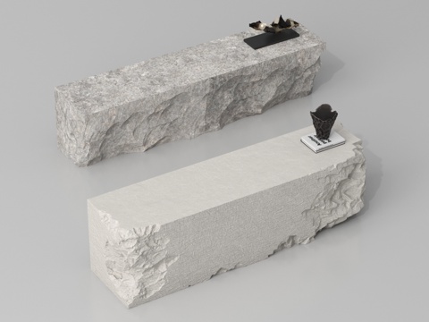 现代前台 石头前台 接待台su模型