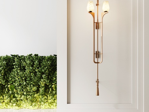 现代金属长条壁灯 异形壁灯 户外壁灯su模型su模型