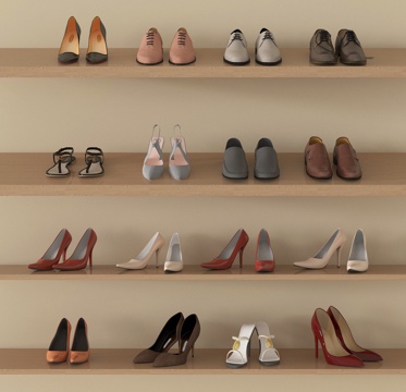 现代鞋子 高跟鞋 皮鞋 休闲鞋su模型