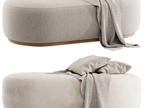  现代布艺沙发凳 脚踏3d模型 