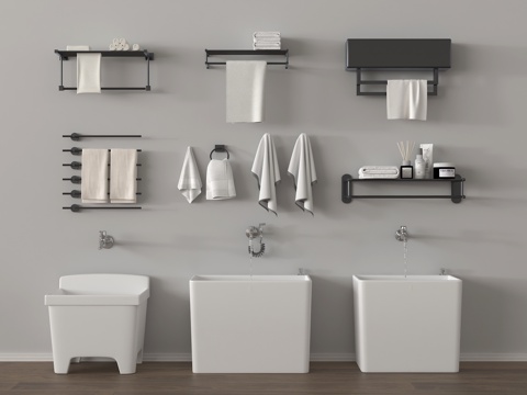 现代拖把池 拖布池 墩布池 卫浴小件su模型