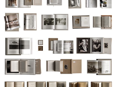 现代书籍摆件组合 书籍杂志su模型