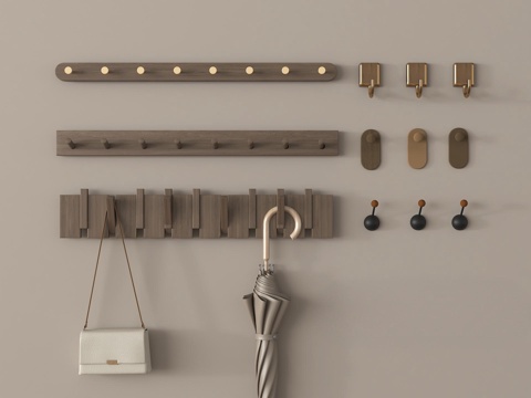 现代挂钩 挂衣钩 挂衣架 钢琴键挂衣钩su模型