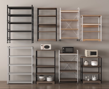 铝型材置物架 铝型材货架 铝型材工具柜su模型