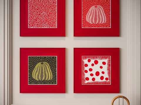 现代多巴胺装饰画su模型