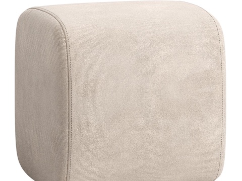  现代奶油风 Leslie 布艺坐垫凳3d模型 