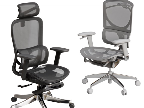 现代办公椅组合 人体工学椅 带滑轮su模型