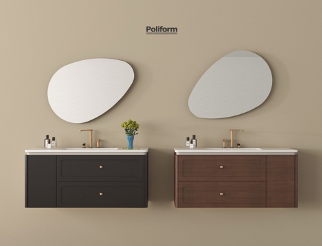 现代浴室柜 镜柜 卫浴柜su模型