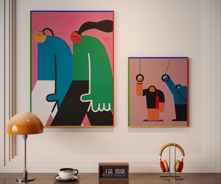 现代多巴胺装饰画su模型