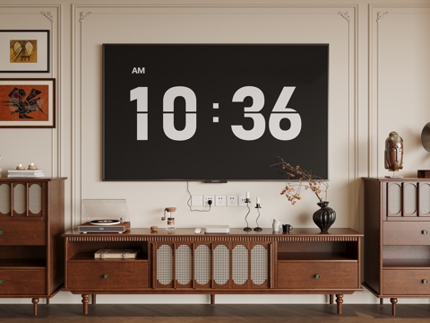 法式中古风电视柜 五斗柜su模型