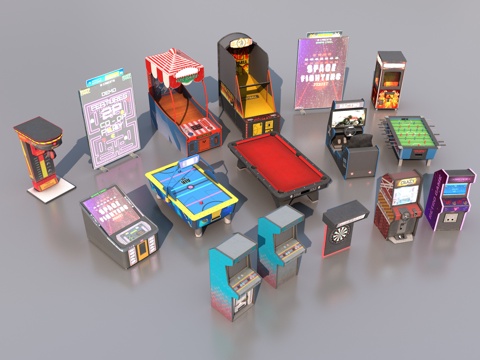  街机娱乐设备3d模型 