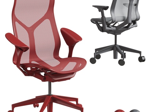 现代办公椅组合 赫曼米勒 cosm 人体工学椅 网布椅 电竞su模型