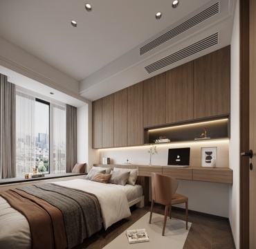  现代意式榻榻米卧室3d模型 