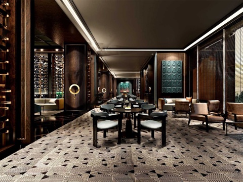 现代酒吧 售楼处洽谈区su模型