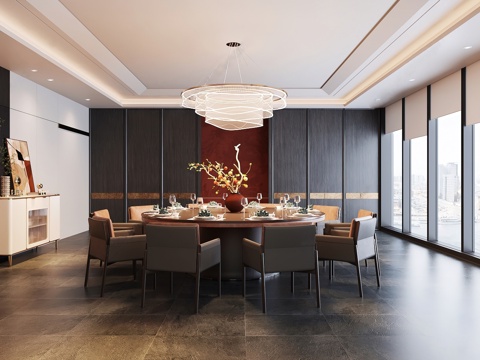 现代餐厅包厢包房 新中式包厢包房 现代禅意包厢包房 现代别墅su模型