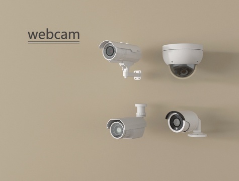 现代安防监控摄像头 摄像头 监控组合su模型