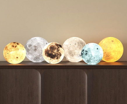 现代月球灯 装饰灯 落地灯su模型