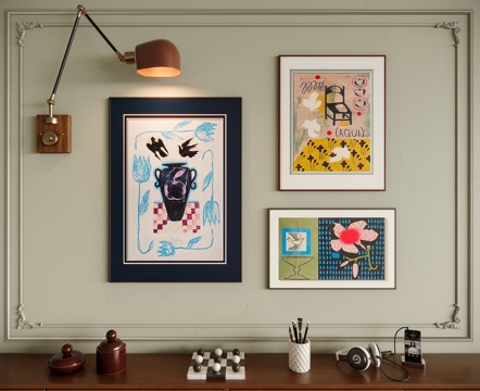 多巴胺组合装饰画su模型