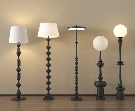 中古落地灯 装饰灯 艺术灯su模型