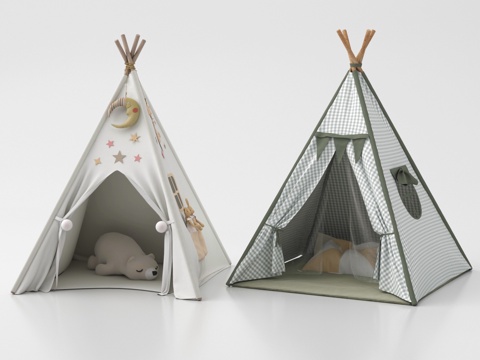 现代儿童帐篷 帐篷 玩偶su模型