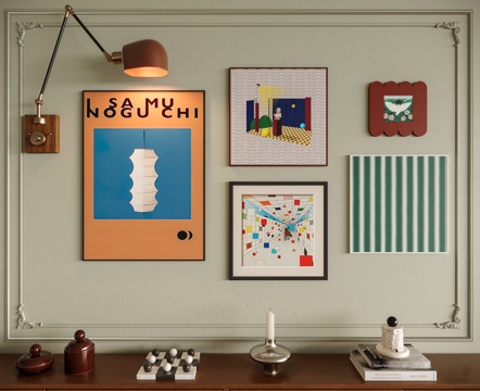 多巴胺组合装饰画su模型