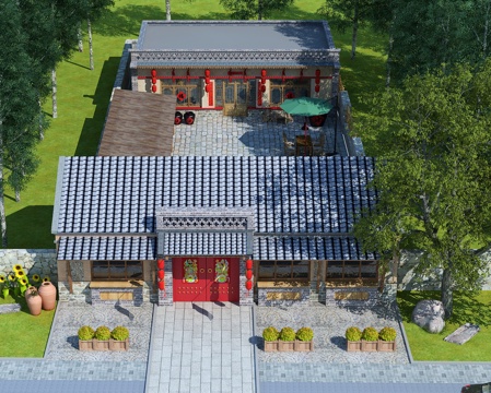  农家院 民宿 美丽乡村 乡村振兴 乡村 农村 民居 街道3d模型 