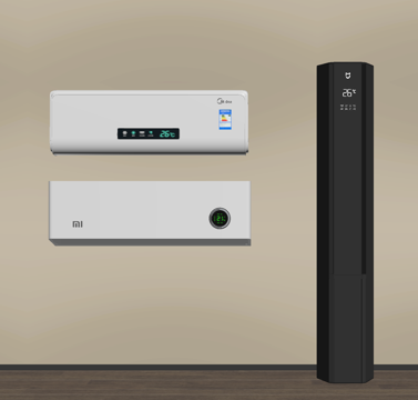 现代空调 立式空调 壁挂空调su模型