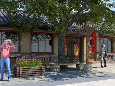  农家院 民宿 美丽乡村 乡村振兴 乡村 农村 民居 街道3d模型 