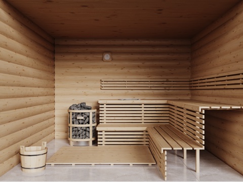  现代桑拿房 汗蒸房3d模型 