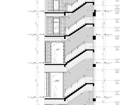 楼梯立面楼梯大样cad施工图