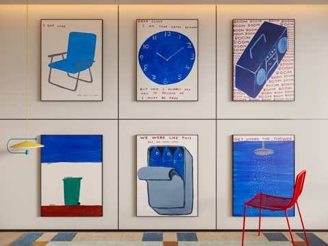 现代多巴胺装饰画su模型