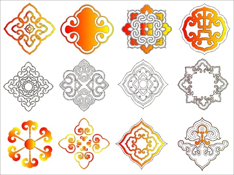 中式如意纹cad施工图cad施工图