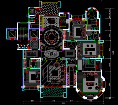 星河别墅整套设计图包含平面和立面图cad施工图