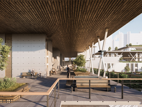 现代养老医疗公寓  养老院建筑su模型