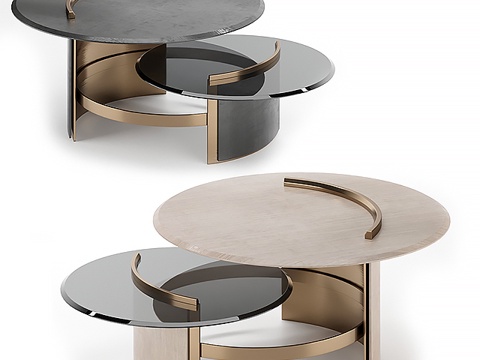  现代茶几 茶几 玻璃茶几3d模型 