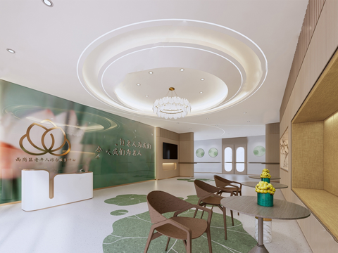 现代养老院接待大厅su模型