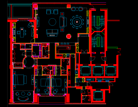 别墅整套设计图cad施工图