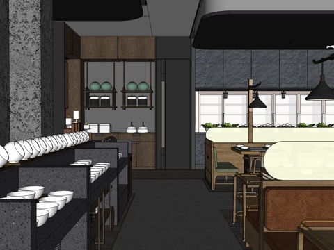 佬土火锅全景模型su模型