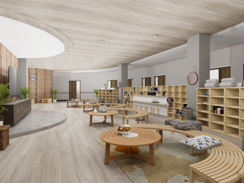 现代老年室内活动中心 老年日托su模型