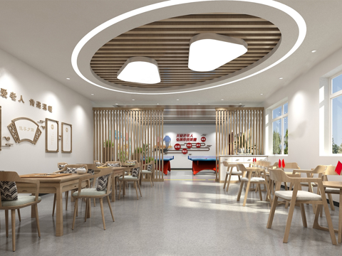 老年活动室  棋牌室  乒乓球室su模型