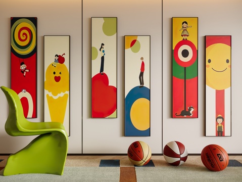 现代多巴胺装饰画su模型