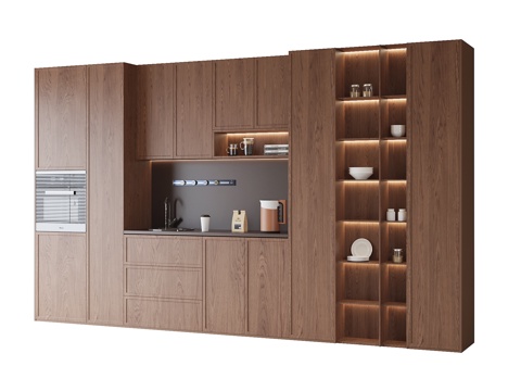 现代酒柜 餐边柜su模型