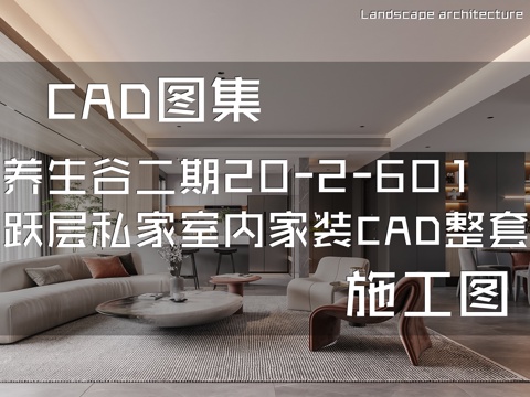 养生谷二期20-2-601复式跃层私家室内家装CAD施工图cad施工图