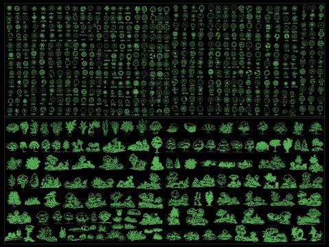 植物CAD平立面图库cad施工图